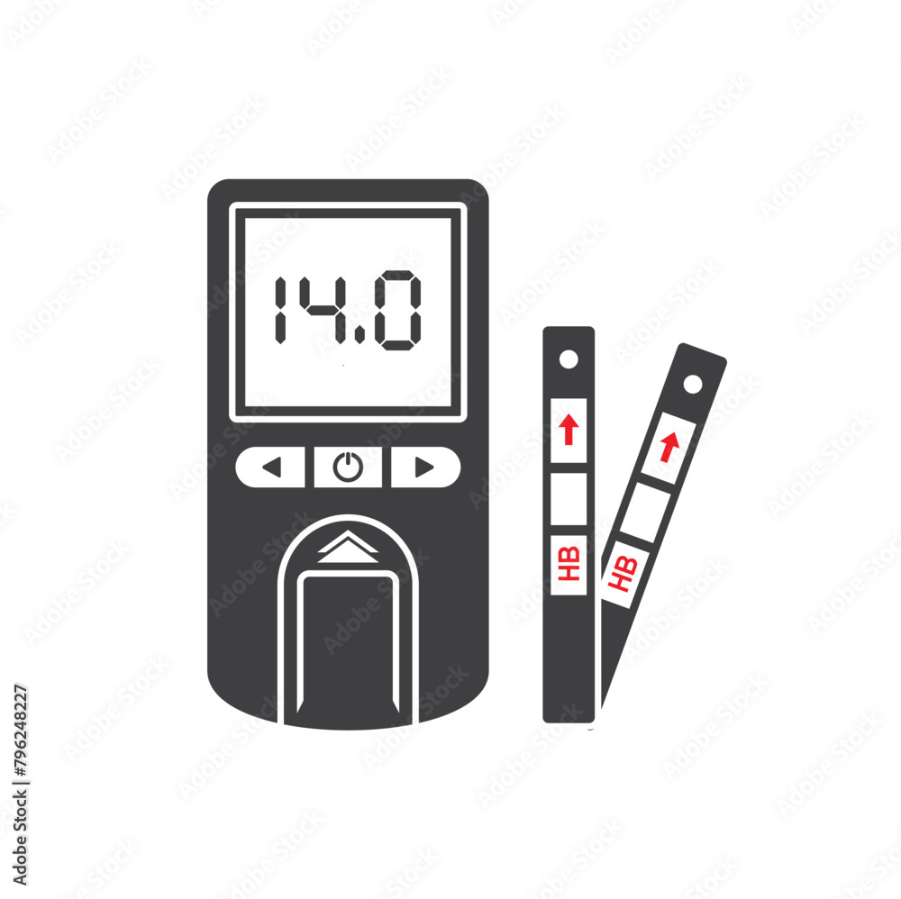 illustration of hemoglobin meter, vector art. illustration of hemoglobin meter, vector art.
