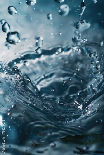 Close up of a single water drop in a sink  suitable for hygiene or plumbing concepts