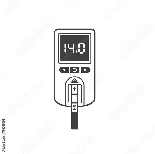 illustration of hemoglobin meter, vector art.