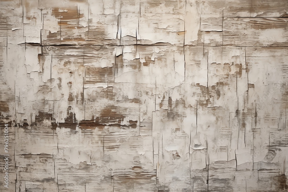 Obraz premium Produce a minimalist oil painting capturing a close-up shot of a distressed old barn door, focusing on the weathered texture and peeling paint, Oil painting, Minimalism, Distressed