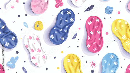 Reusable menstrual pads on white background Vectot style photo