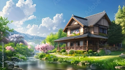 video view of the small river in front of the house