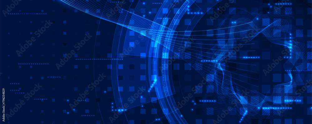 Abstract Technology Digital Circles of Particles. Futuristic Background. Big Data Visualization. Cyber Concept. Abstract Technology Digital Circles of Particles. Futuristic Background. Big Data Visualization. Cyber Concept.