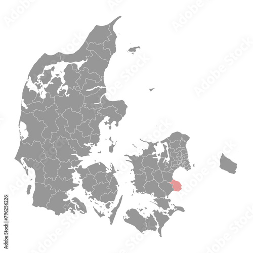 Stevns Municipality map, administrative division of Denmark. Vector illustration. photo
