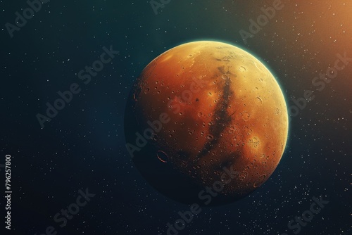 A stunning image of a red planet with a star in the background. Perfect for sci-fi and space-themed projects