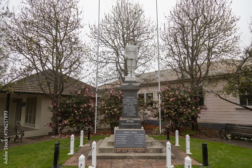 War memorial stature commemorating WWi and WWii, Wakefield, Tasman, New Zealand.