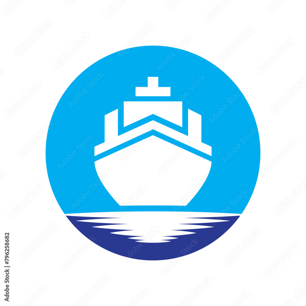 logo design of a boat sailing in the blue ocean logo design of a boat sailing in the blue ocean