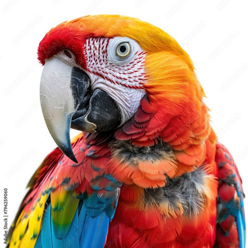 Fototapeta premium portrait bird, parrot, crow, eagle on white background