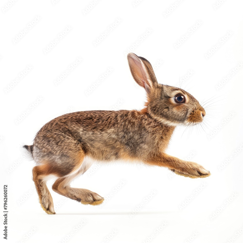 Fototapeta premium portrait single cat, rabbit on white background