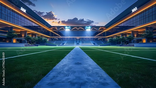Innovative Stadium Design Featuring Unique Architectural Elements for International Sporting Competitions. Concept Sports Architecture, Stadium Design, Unique Elements, International Competitions photo