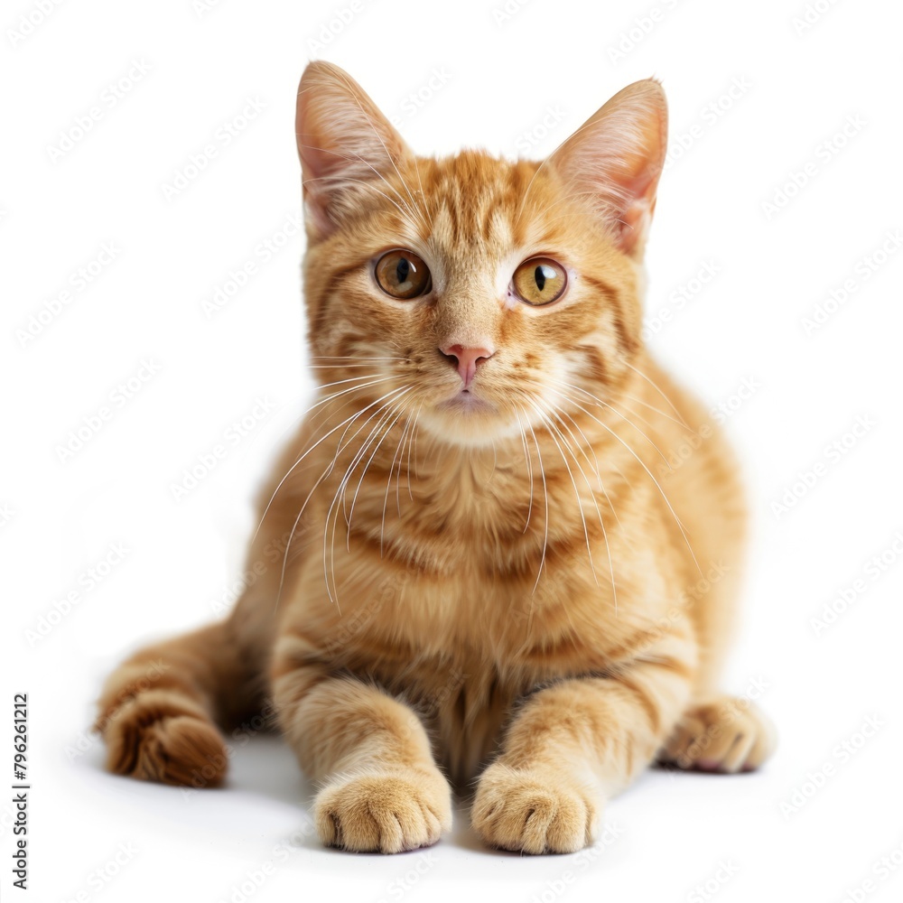 portrait single cat, rabbit on white background