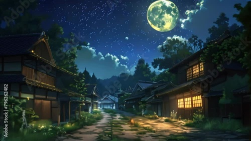 video night view in the village