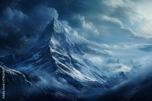 A Painting of a Mountain in the Middle of the Night © Constantine M