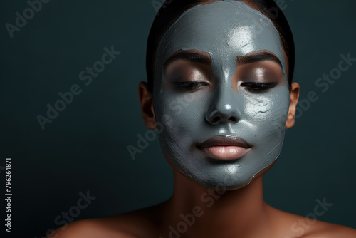 Young adult woman enjoys a rejuvenation procedure with face masks