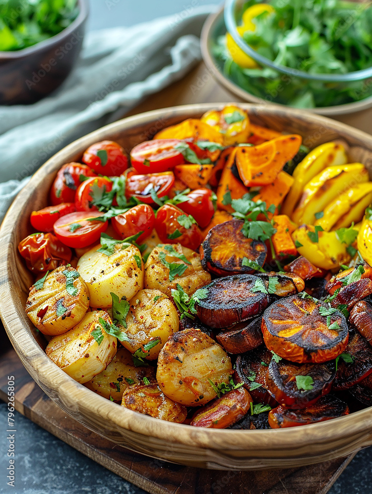 Moroccan style tajin vegetables. AI generative. Moroccan style tajin vegetables. AI generative.