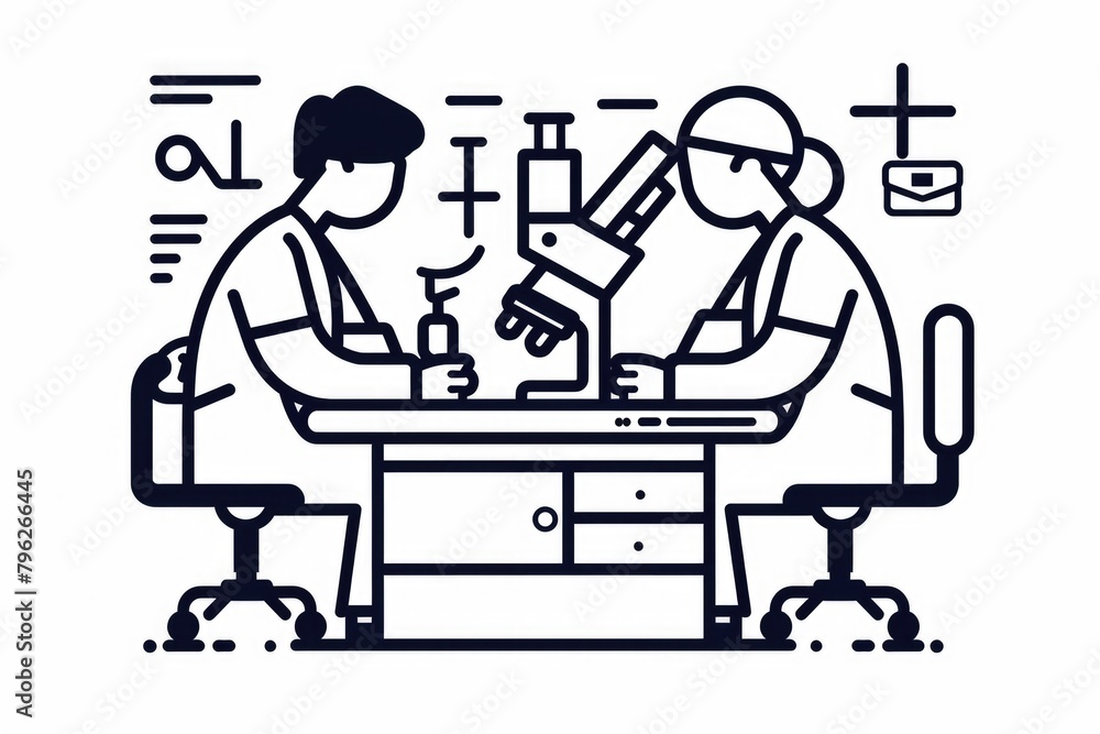 Two people sitting at a table in an office. Suitable for business concept Two people sitting at a table in an office. Suitable for business concept