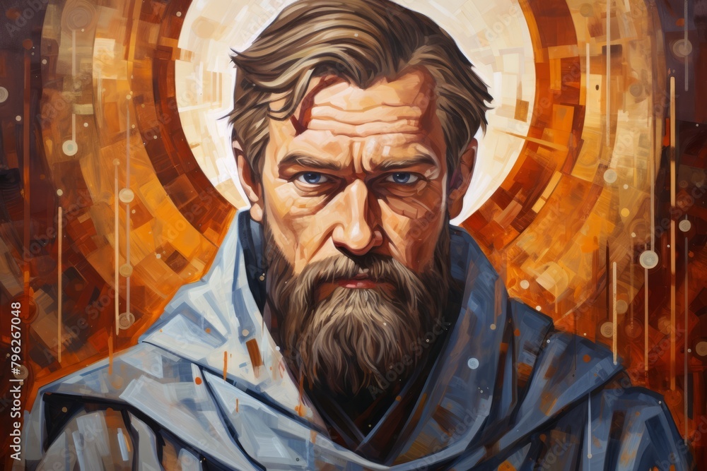 A Painting of a Man With a Beard A Painting of a Man With a Beard