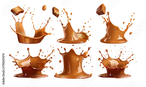 Illustration of a splashing liquid like melted chocolate