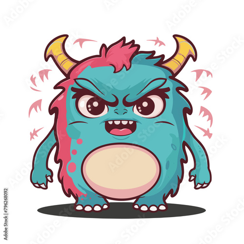Cute Kawaii Monster - Funny Cartoon Animal Vector Illustration vector eps 10 format