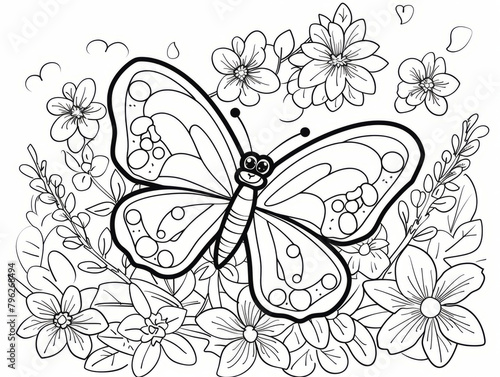 Butterfly Coloring Pages for Kids  Preschoolers  Simple Coloring Book  Educational  Printable  Animal