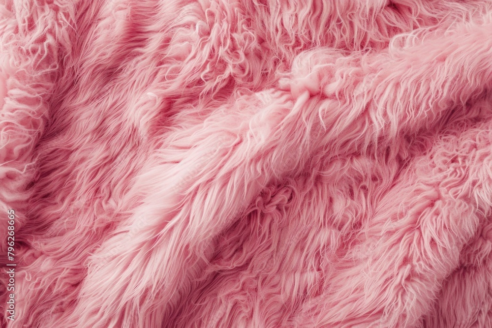 Fototapeta premium A detailed close up of a soft pink fuzzy blanket. Ideal for cozy home decor projects