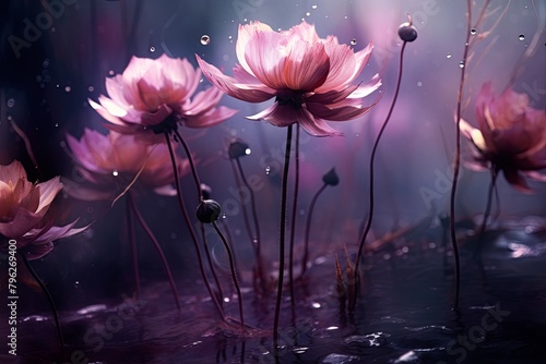 A Bunch of Flowers Submerged in Water