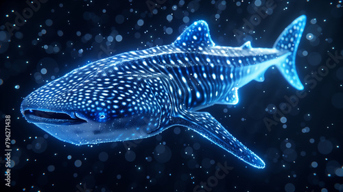Whale shark swimming in blue ocean. Amazing spot patterns of the worlds largest fish. Whale shark in deep blue ocean. Giant Whale shark swimming underwater. fish coral  scuba diving reef underwater. © Sweetrose official 