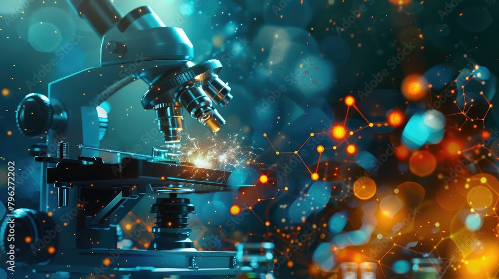 Fototapeta premium Nanotechnology research lab studying microscopic materials