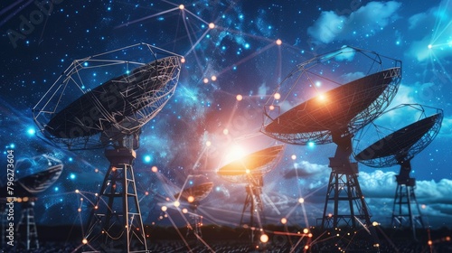 Satellite communication network connecting remote areas