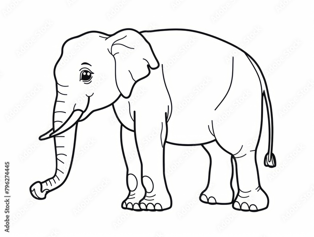 Obraz premium Coloring Pages for Kids, Preschoolers, Simple Coloring Book, Educational, Printable, Animals