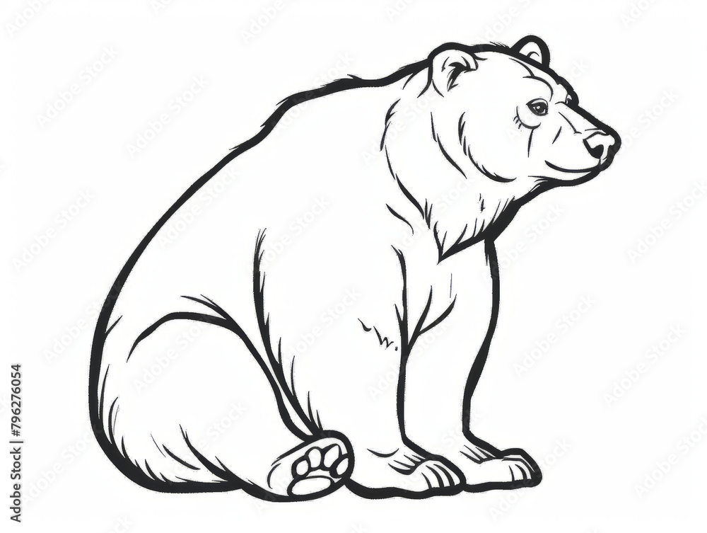 Fototapeta premium Coloring Pages for Kids, Preschoolers, Simple Coloring Book, Educational, Printable, Animals