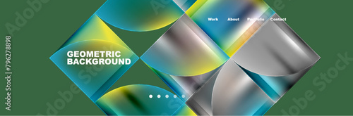 A symmetrical pattern of circles in electric blue on a green background, resembling a terrestrial plant. The design evokes a sense of water and liquid, creating a harmonious organismlike art piece