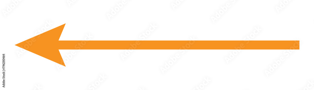 Orange long arrow to the left . vector, isolated. Orange arrow isolated on white background. Orange arrow icon. EPS 10. Orange long arrow to the left . vector, isolated. Orange arrow isolated on white background. Orange arrow icon. EPS 10.