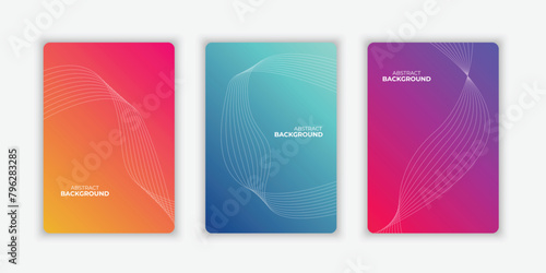 Modern cover design set collection. colorful abstract line pattern. Creative wavy stripe collection layout for business background, certificate, brochure template, contemporary planner, ads
