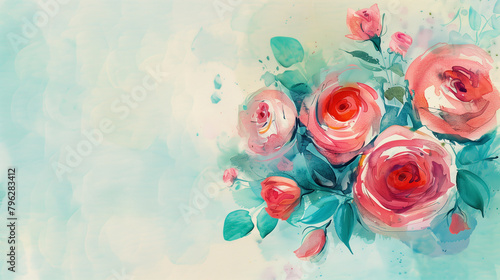 background for greeting cards weddings, mother's day or birthdays, isolated pastel background, copy space