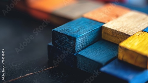 Wallpaper Mural Colorful Wooden Blocks in Close-up View Torontodigital.ca