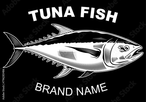 Tuna vector image. Seafood fresh. Fishing
