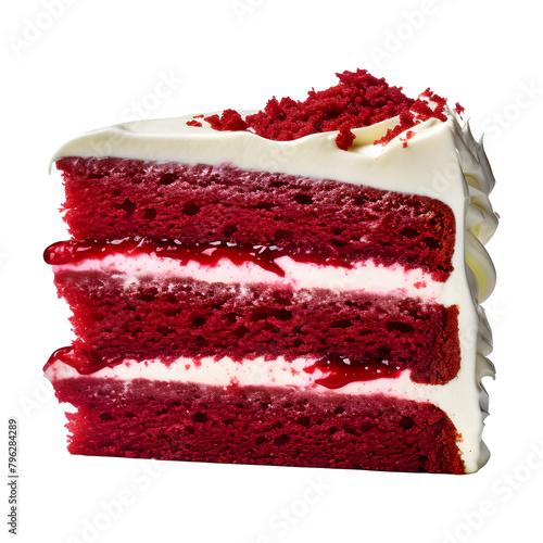 Red velvet cake on a transparent background