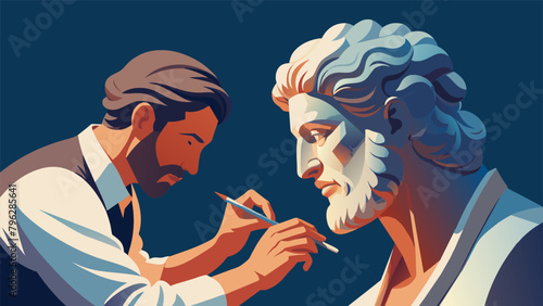 With a finetipped tool the sculptor carefully etches delicate details onto the clay adding depth and character to their creation. The artists