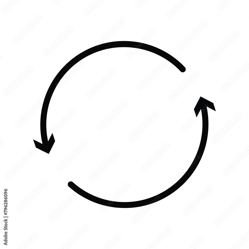 Circle arrow icon. Simple illustration of round circle arrow vector icon for web design isolated on white background Circle arrow icon. Simple illustration of round circle arrow vector icon for web design isolated on white background