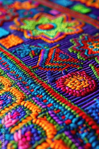 Vibrant blanket on a table, perfect for home decor