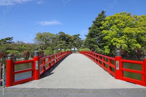 小田原城　水堀と学橋