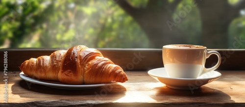 Coffee and pastry on table © HN Works