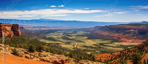 Picturesque mountain vista from high elevation