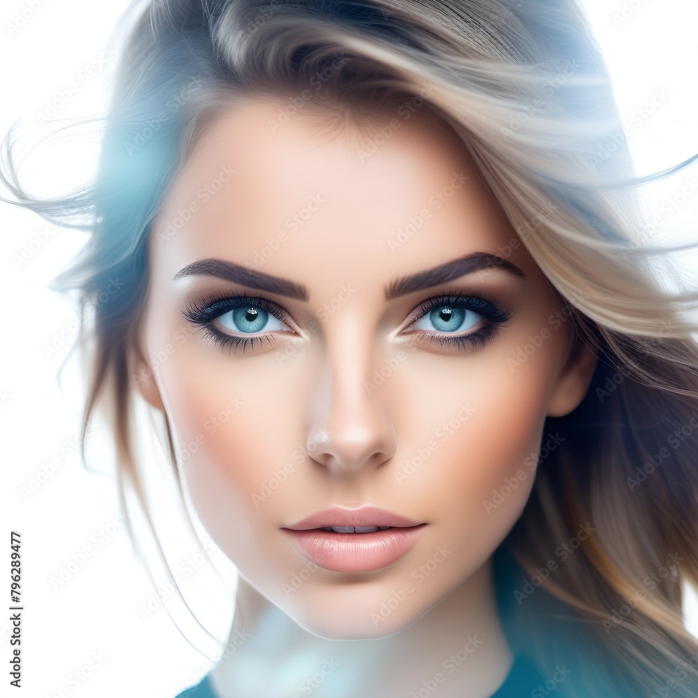 Portrait of beautiful woman with nude make-up. Fashion photo Portrait of beautiful woman with nude make-up. Fashion photo