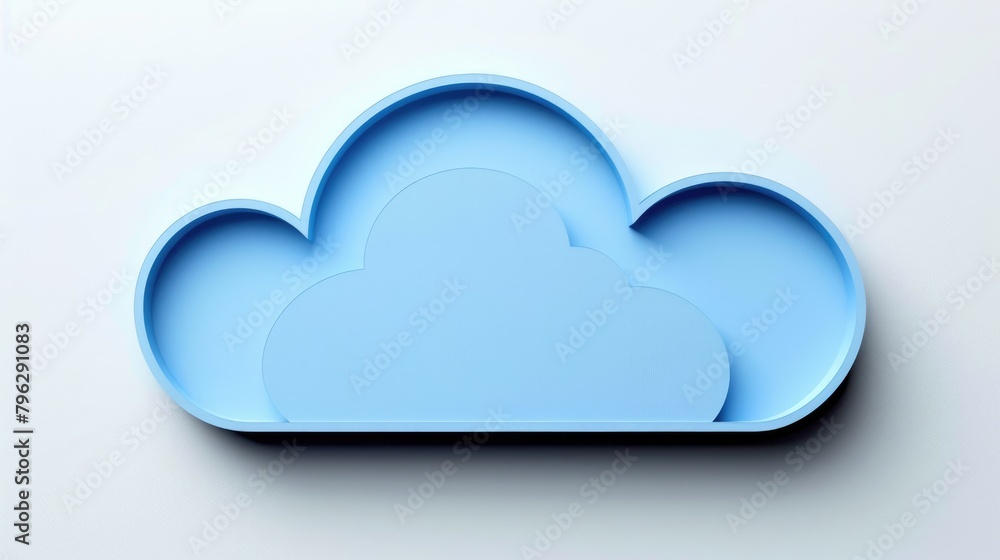 Blue Cloud Cut-Out Icon for Computing and Communication: Connect with Data and Database Blue Cloud Cut-Out Icon for Computing and Communication: Connect with Data and Database