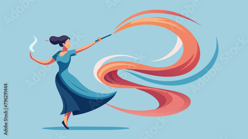 With a flick of her wrist the illustrator creates a wispy swirl of calligraphic brushstrokes capturing the essence of a thought or emotion