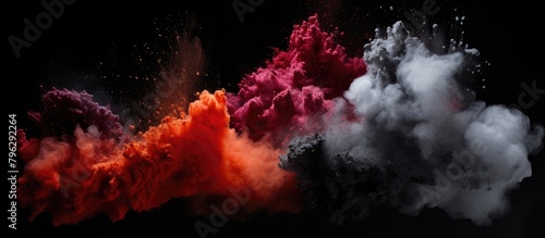 Colored powders in the air © HN Works