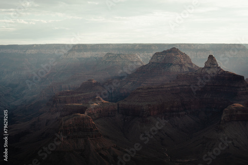 The spectacular colors of the Grand Canyon during sunrise