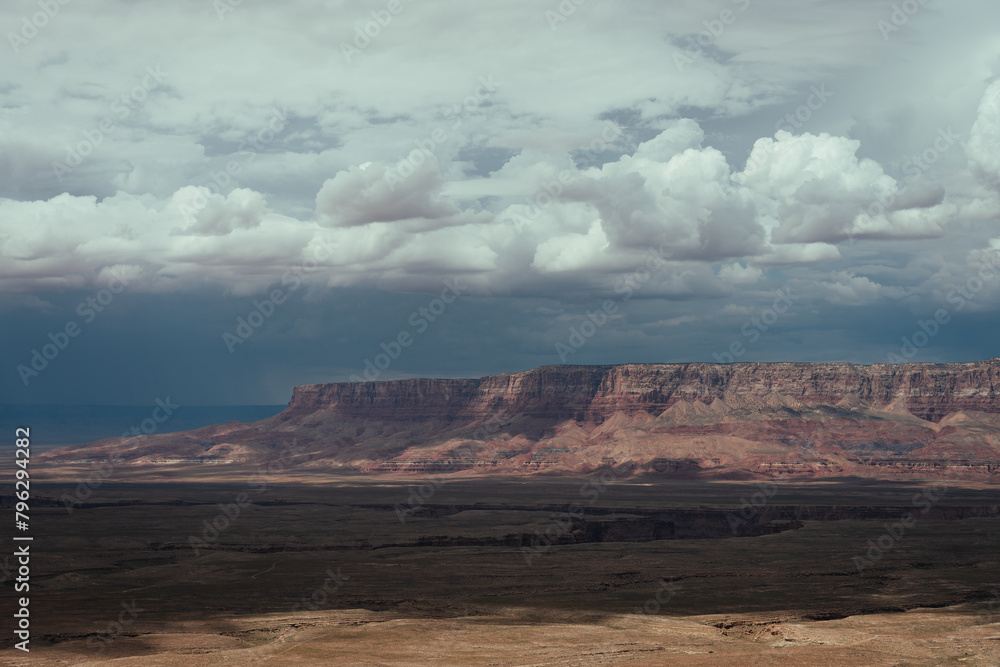Panoramic view on the desert rocks and mesas in the Arizona desert, USA